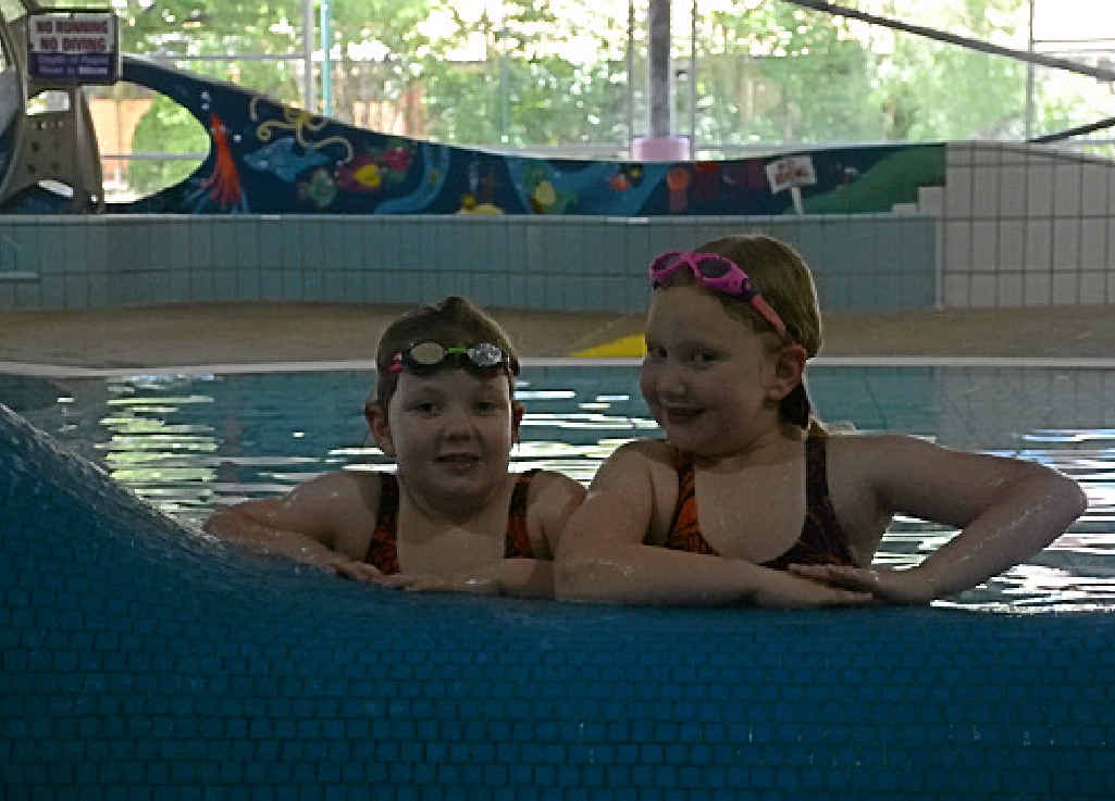 POOL ESCAPE: Mary and Lara Santo escape the heat with a swim at WIRAC. POOL ESCAPE: Mary and Lara Santo escape the heat with a swim at WIRAC.